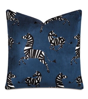 Tenenbaum Zebra Decorative Pillow, “Pacific”