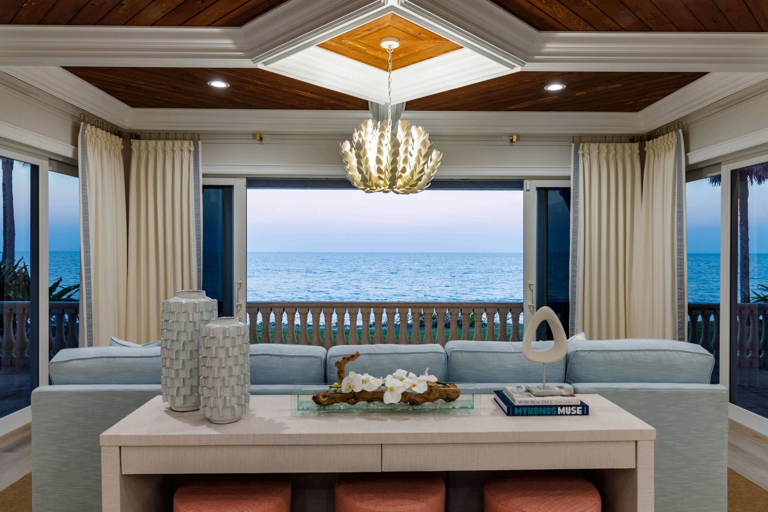 590 Reef Road Remodel - Living Room with Ocean View